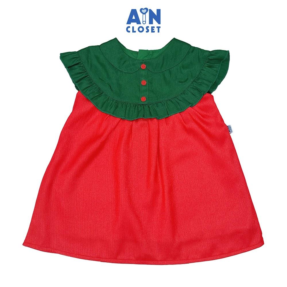 Đầm bé gái họa tiết Bèo Nhí Xanh Đỏ Tơ - AICDBGOKEJHU - AIN Closet