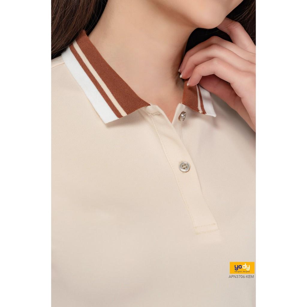 Áo polo nữ YODY áo có cổ Chất liệu Pique mắt chim thấm hút tốt, mềm mịn - APN3706