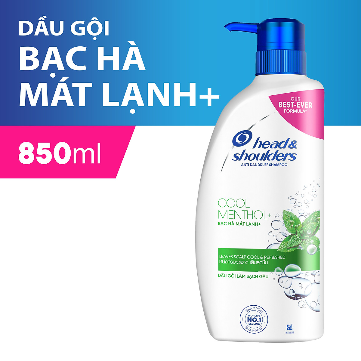 1 Thùng Dầu Gội Head &amp; Shoulder Bạc Hà Mát Lạnh 850ML (6 Chai)