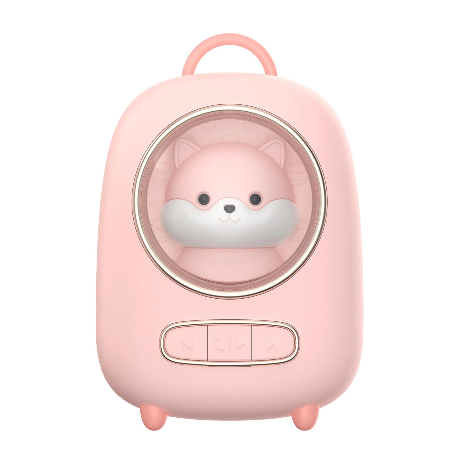 Không gian loa di động di động dễ thương loa nang loa hoạt hình thú cưng quà tặng bluetooth nhỏ không dây loa lớn Color: Pink Woofer Size/Full-Range Size: One Size