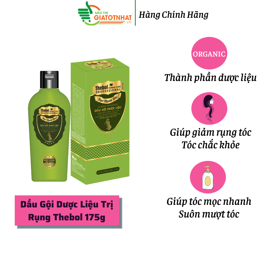 Dầu gội dược liệu sạch giảm rụng Thebol 175g