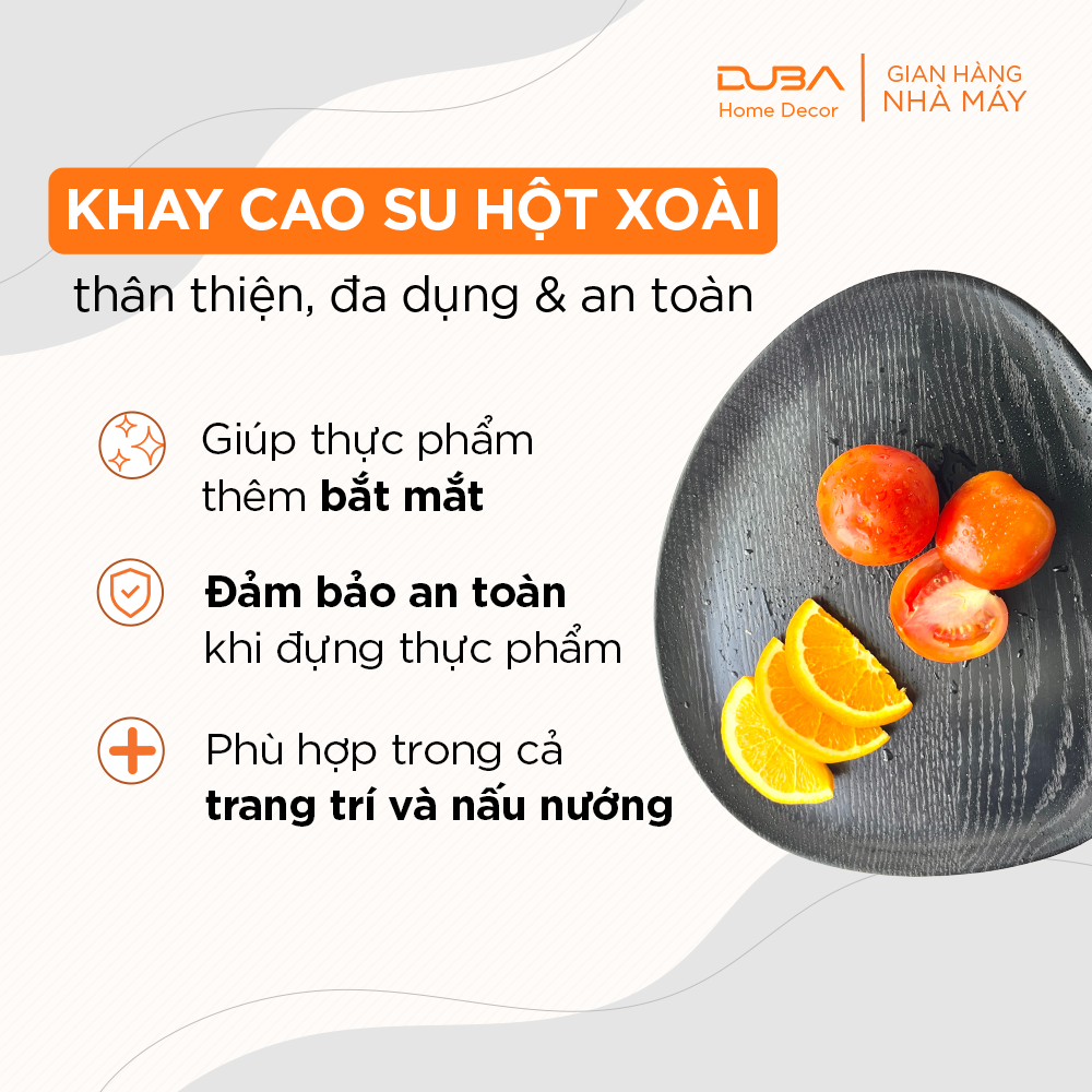 Khay gỗ decor, đĩa gỗ đựng đồ ăn chuẩn an toàn xuất khẩu Mỹ - DUBA (Hàng mẫu xuất Mỹ)