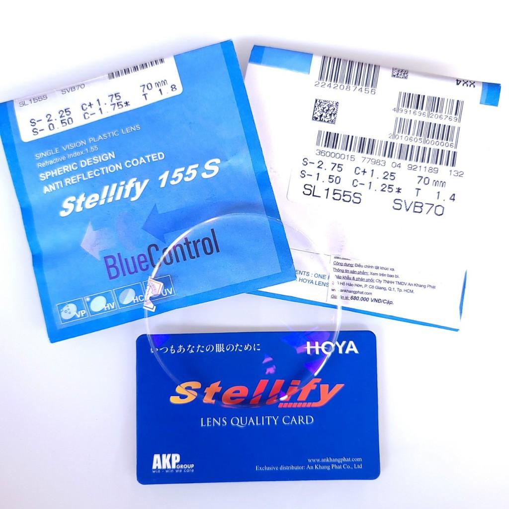 Tròng kính ánh sáng xanh HOYA Stellify BLUE CONTROL 1.55S và 1.60AS chính hãng Nhật Bản