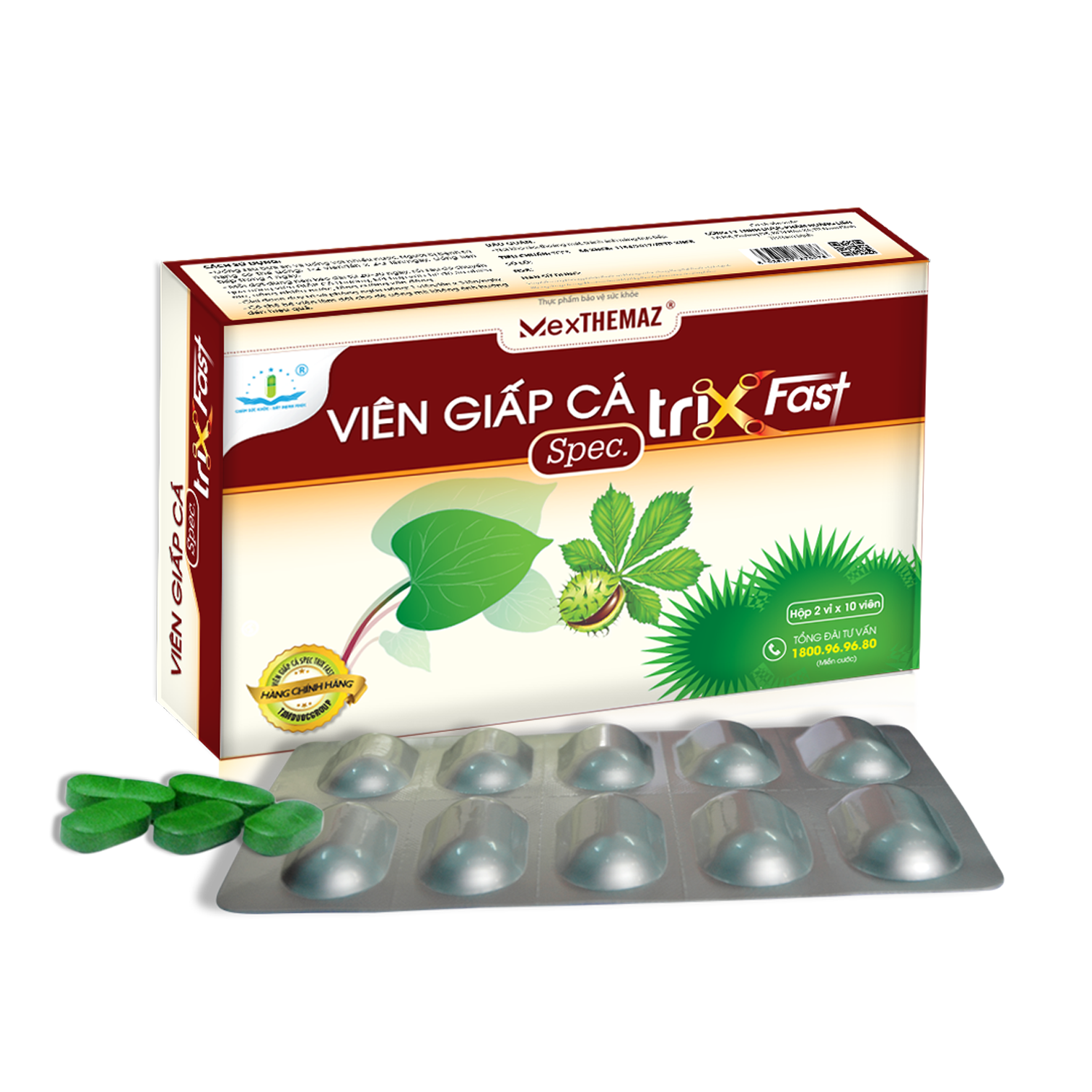 VIÊN GIẤP CÁ SPEC TRIX FAST Hỗ trợ giảm trĩ, táo bón, suy giãn tĩnh mạch.