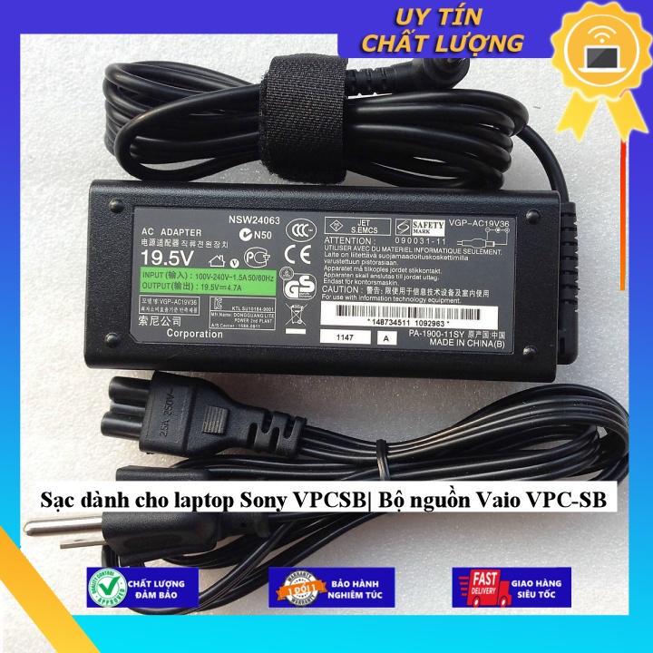 Sạc dùng cho laptop Sony VPCSB| Bộ nguồn Vaio VPC-SB - Hàng Nhập Khẩu New Seal