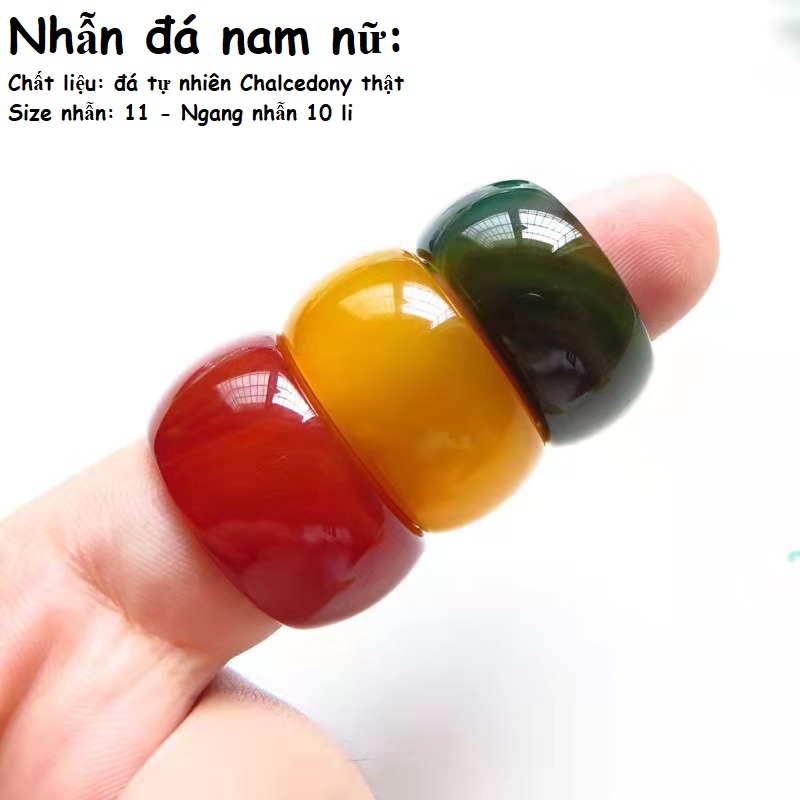 Nhẫn Nam, Nữ, Chất liệu đá Thạch Anh Thật, đẹp xuất sắc