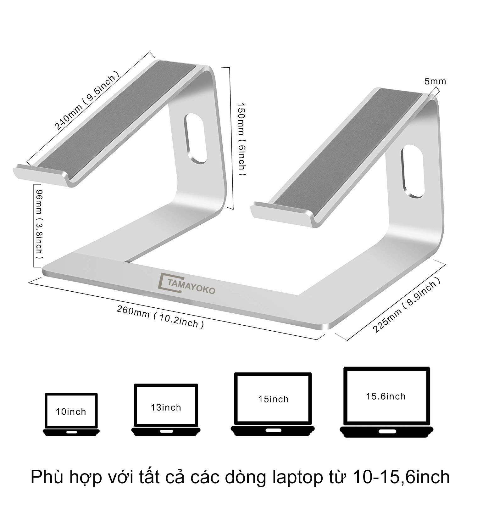 Giá Đỡ Máy Tính Laptop Macbook Hợp Kim Nhôm Cao Cấp Giúp Tản Nhiệt Có Thể Tháo Rời Hàng Chính Hãng Tamayoko