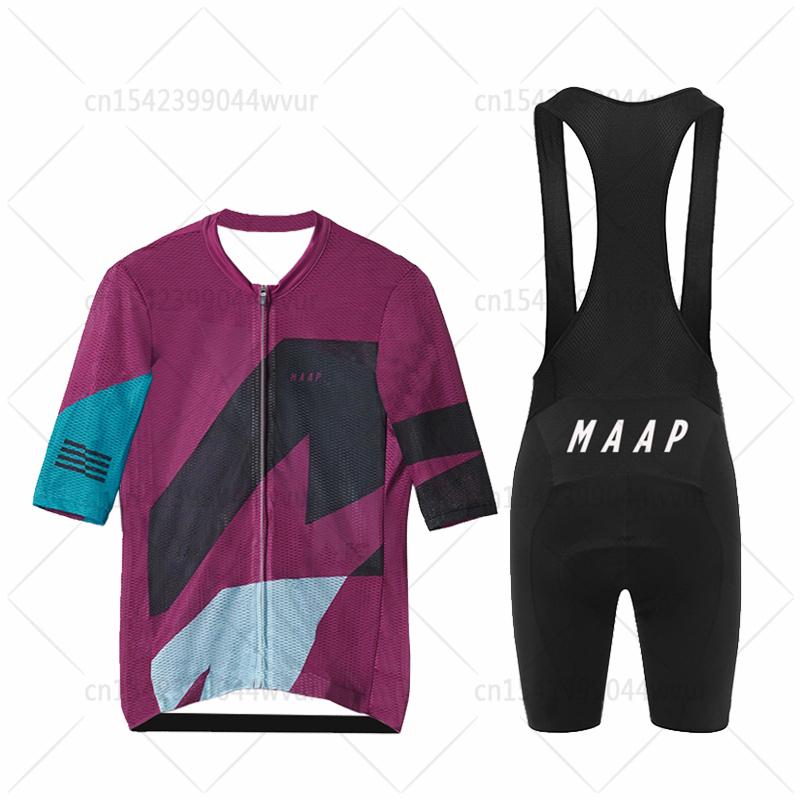 2023 MAAP Lưới Thoáng Khí Xe Đạp Quần Áo Đi Xe Thể Thao MTB Maillot Ropa Ciclismo Mùa Hè Bộ Quần Áo Đạp Xe Jersey Xe Đạp Đồng Nhất Color: 8 Size: XS