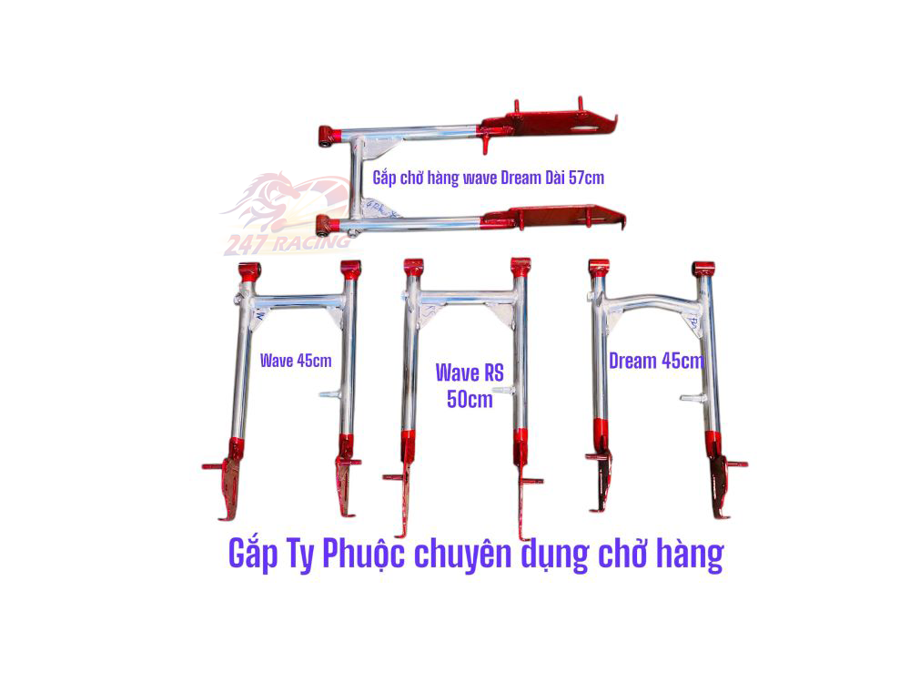 Gắp Xe Máy làm từ Ty Phuộc chuyên dụng chở hàng dành cho xe Dream Wave Nhỏ Wave RS và Gắp dài 4 phuộc hàng chất lượng
