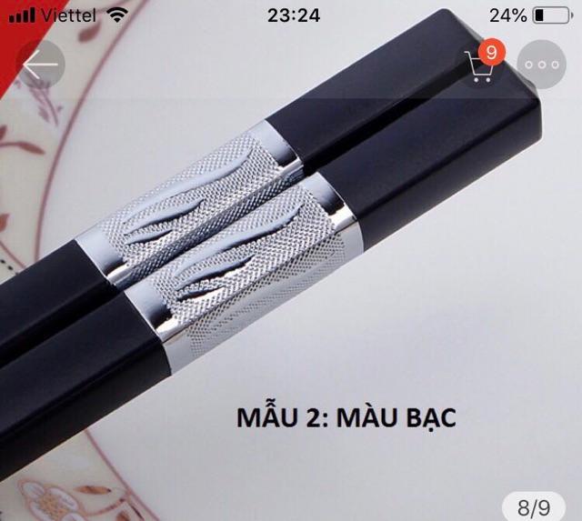 Bộ 10 đôi đũa khảm vàng phong cách Nhật Bản