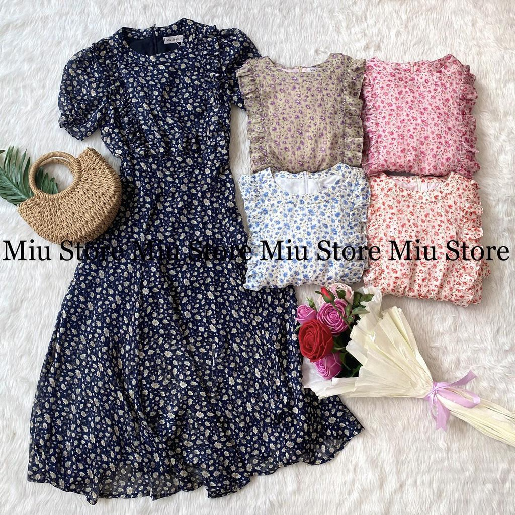 Đầm thiết kế dáng xòe ngắn tay hoa nhí 5 màu D00155