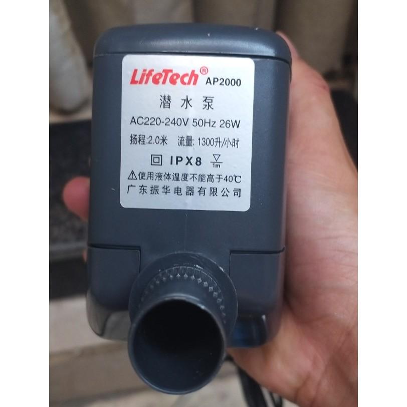 Máy Bơm Nước Hồ Cá LifeTech AP2000 công suất 26W dùng cho hồ cá cảnh, hòn non bộ