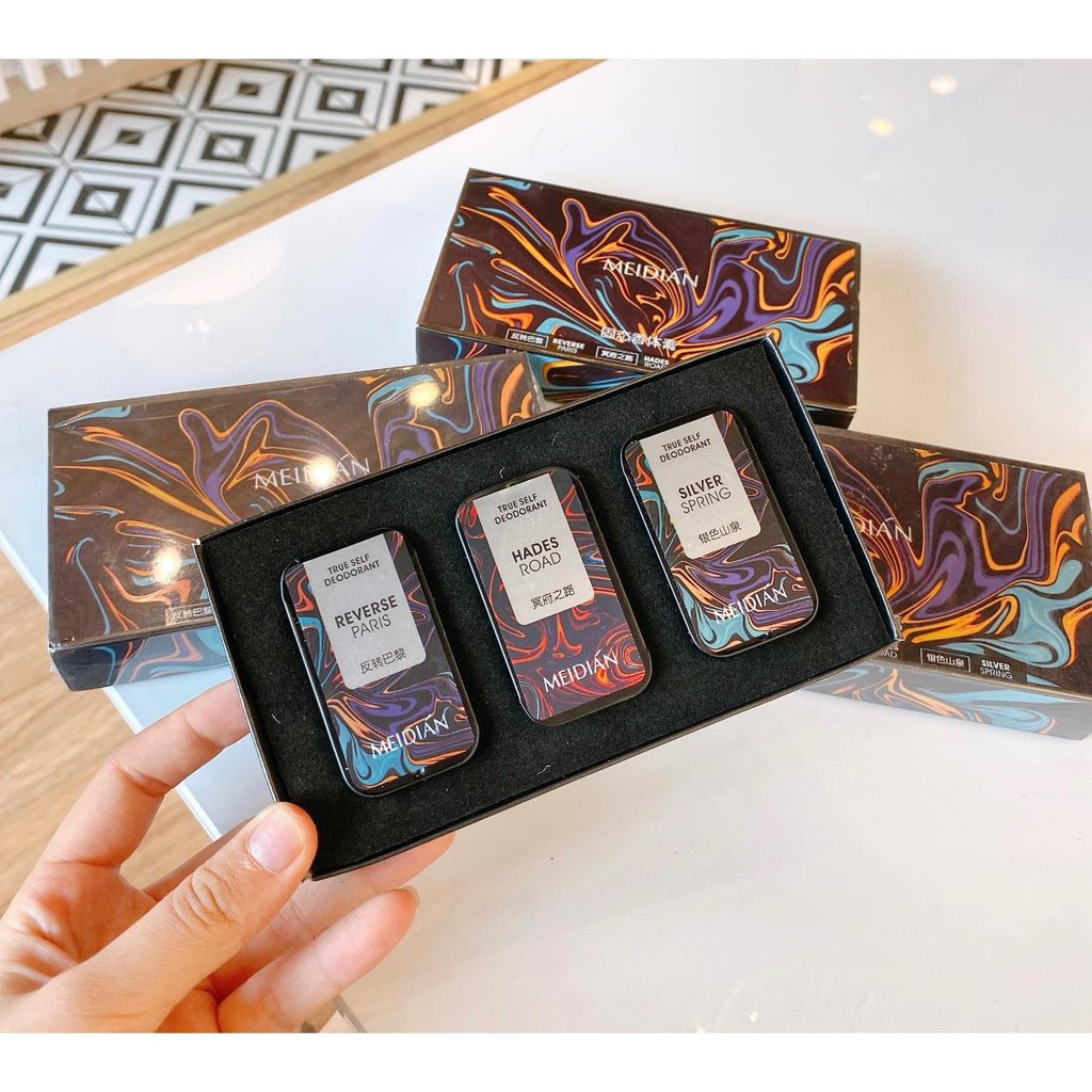 Hộp 3 Nước Hoa Sáp Khô Meidian Hương Thơm Dễ Chịu Quyến Rũ