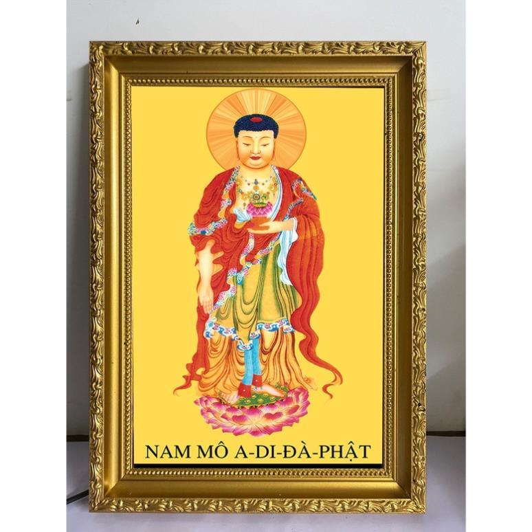Tranh phật đèn led tam thánh, phật quan âm trang trí phòng thờ cao cấp nhiều mẫu