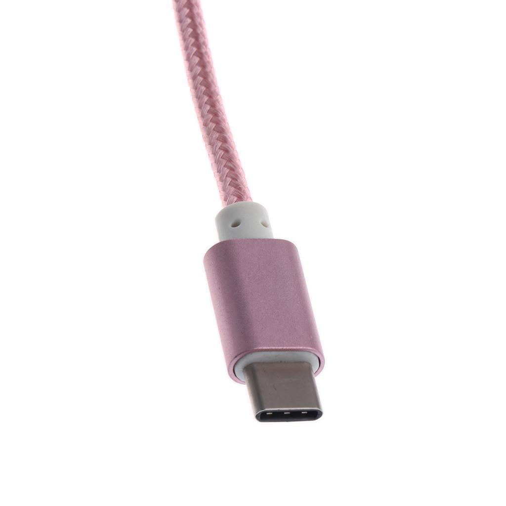 To 3.5mm Headphone Audio USB-C Charging Splitter Adapter Rose Gold