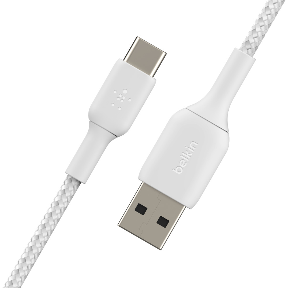 Cáp USB Type C BOOST↑CHARGE Belkin vỏ dù, chứng chỉ USB-IF, 1m &amp; 2m - Hàng Chính Hãng - CAB002bt