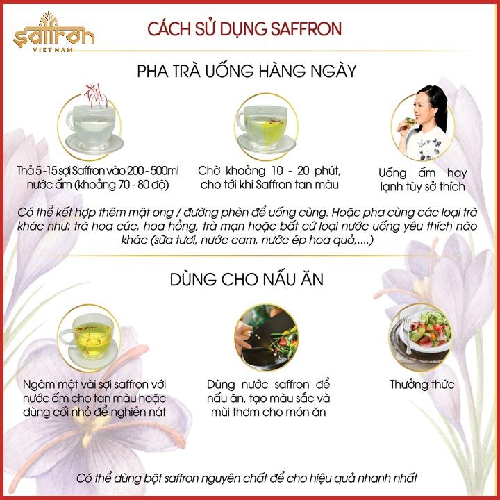 Nhụy Hoa Nghệ Tây Saffron SHYAM 1gram/hộp tặng trà hoa cúc thương hiệu Saffron Việt Nam