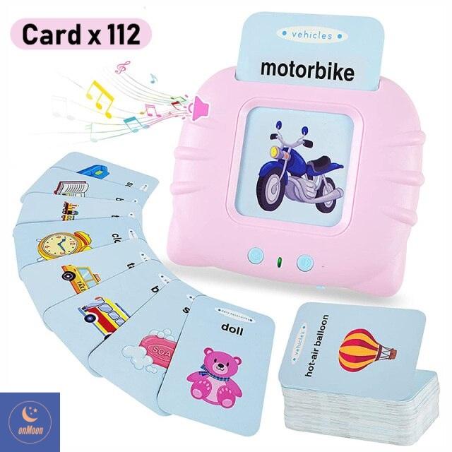 Máy đọc thẻ flashcard tiếng anh hình con mèo phát âm chuẩn, máy đọc từ vựng tiếng anh 224 từ giáo dục sớm Montessori