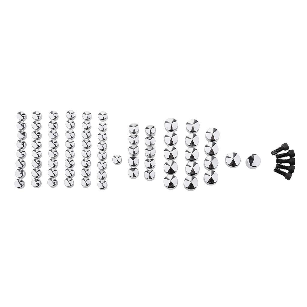 Chrome Bolts Toppers Caps Set For Harley Softail FL FLS FX FXS 2007-2013
