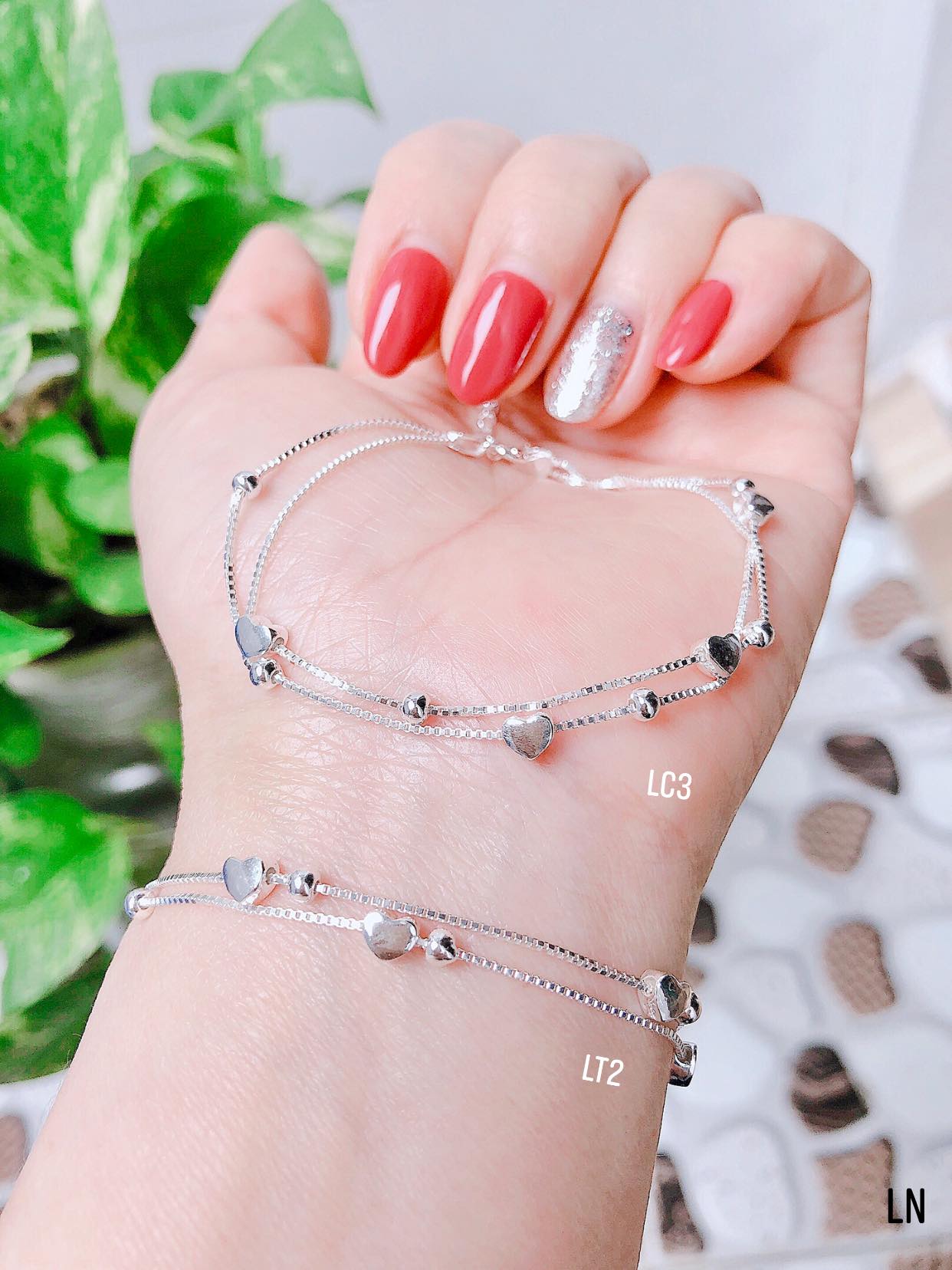 Lắc tay nữ thời trang chất liệu bạc Ý MS145b