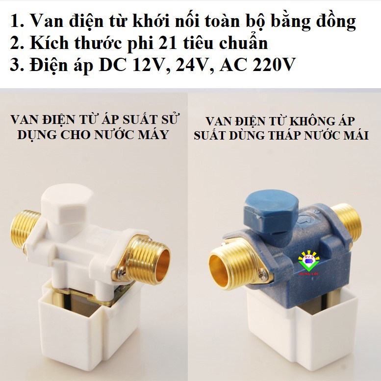 Van Điện Từ điều khiển đóng mở Lưu Lượng Nước DC12V Thường Đóng