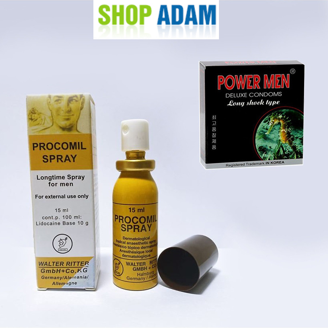Bình Xịt Tăng Thời Gian Quan Hệ Procomil + BCS Power Men (Hộp 3 Chiếc) - Hàng Chính Hãng 100% - Che Tên Sản Phẩm