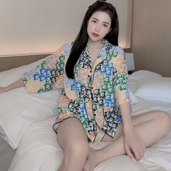 Đồ bộ nữ pijama tay cánh dơi quần cộc nhiều màu, Họa Tiết dễ thương Ulzzang Hot Trend