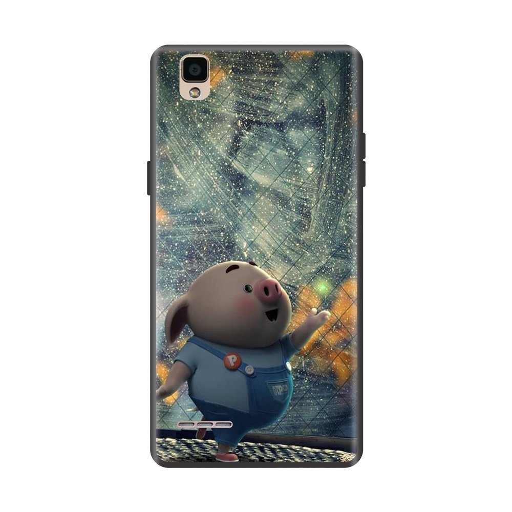 Ốp lưng TPU viền dẻo cho điện thoại OPPO F1 Hình Heo Con Chạy Bộ