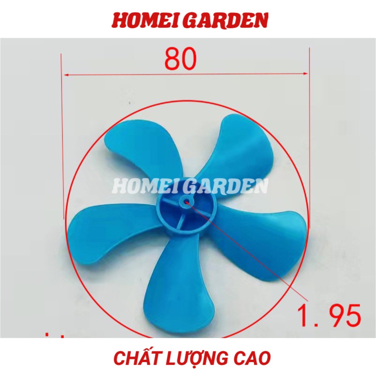 Cánh quạt nhựa mini 5 cánh đường kính 80mm trục 2mm hàng tốt - HM0083