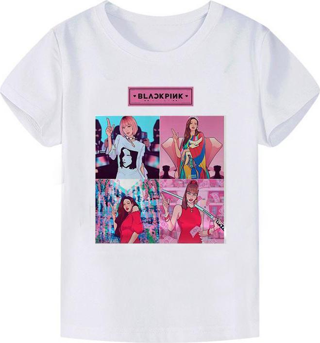 Áo thun in hình Black Pink cotton thoáng mát