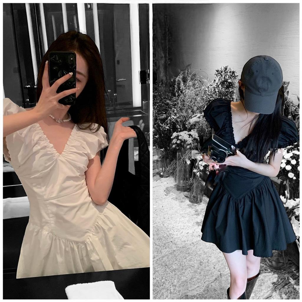 Đầm xòe cổ v sát nách xinh xắn