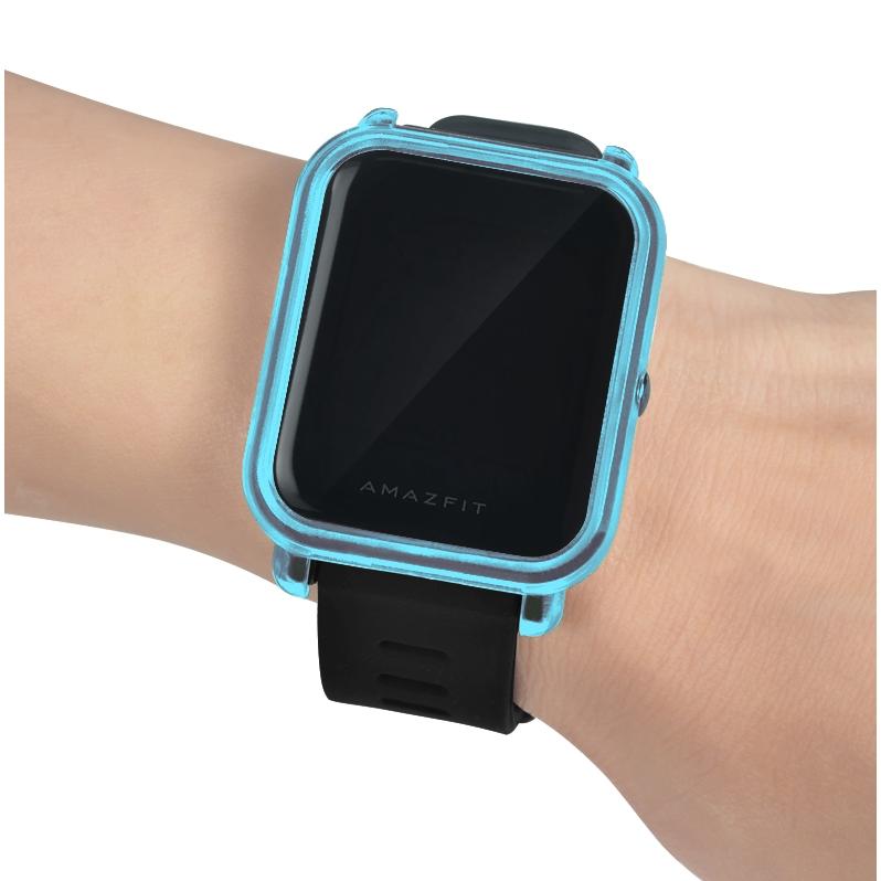 Khung bảo vệ PC trong suốt có màu cho đồng hồ thông minh Huami Amazfit Bip Lite