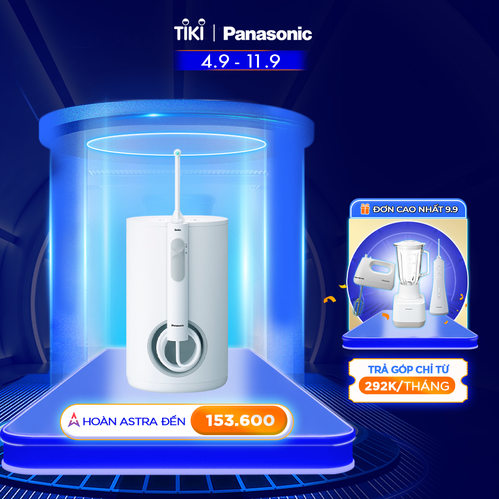 Máy tăm nước Panasonic EW1613W451- Công nghệ siêu âm – 10 mức điều chỉnh - Hàng chính hãng