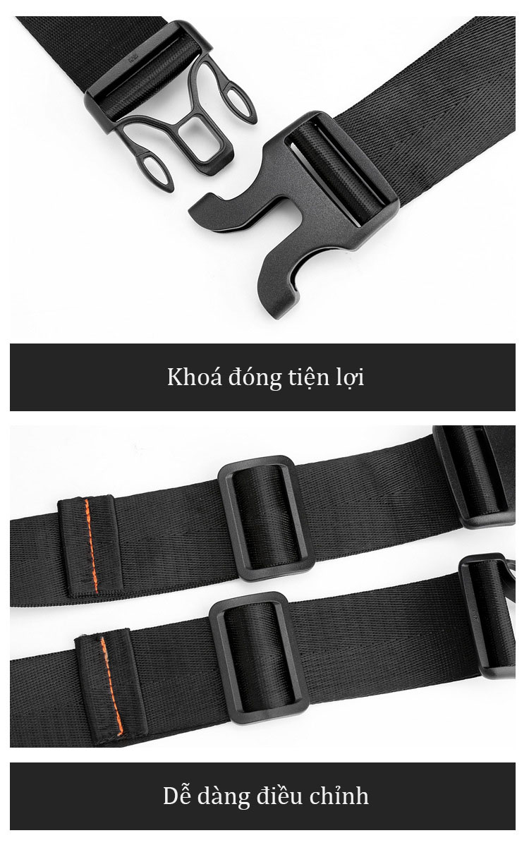 Túi đeo ngực,đeo chéo, đeo hông thời trang thể thao nam vải Oxford chống thấm nước - HAOSHUAI 3965