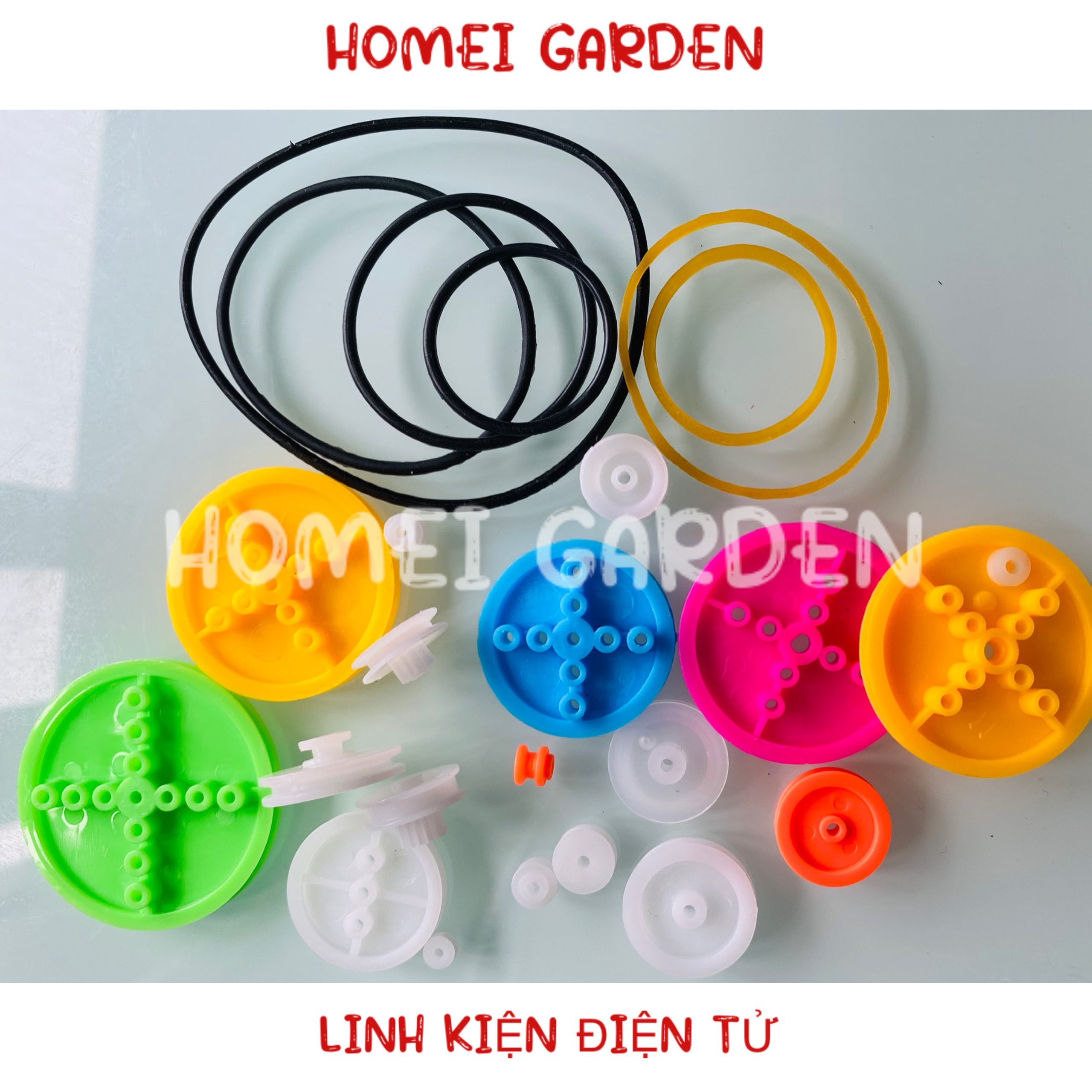 Bộ 19 loại ròng rọc và 6 loại dây curoa thông dụng để làm đồ chơi DIY steam stem - Hm0169