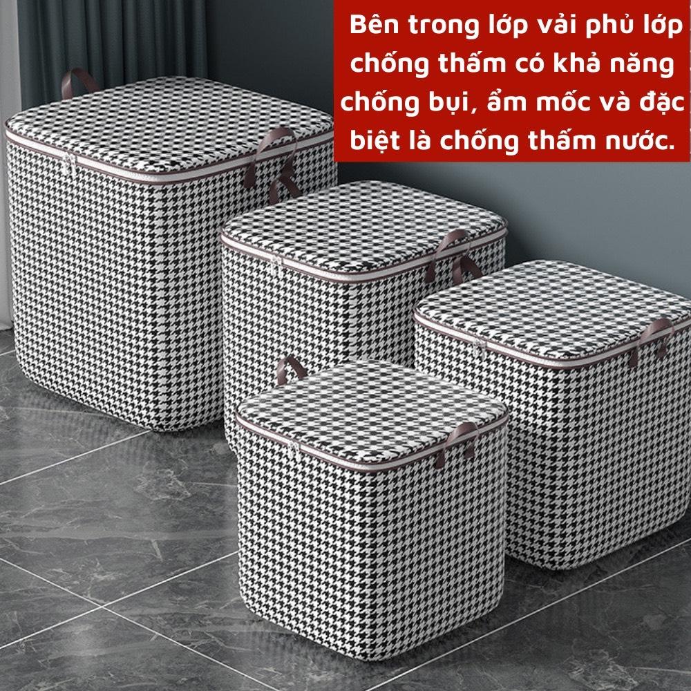 Giỏ đựng quần áo bằng vải cỡ lớn túi đựng chăn màn đa năng có thể gấp gọn họa tiết đơn giản giỏ cất trữ trang trí decor