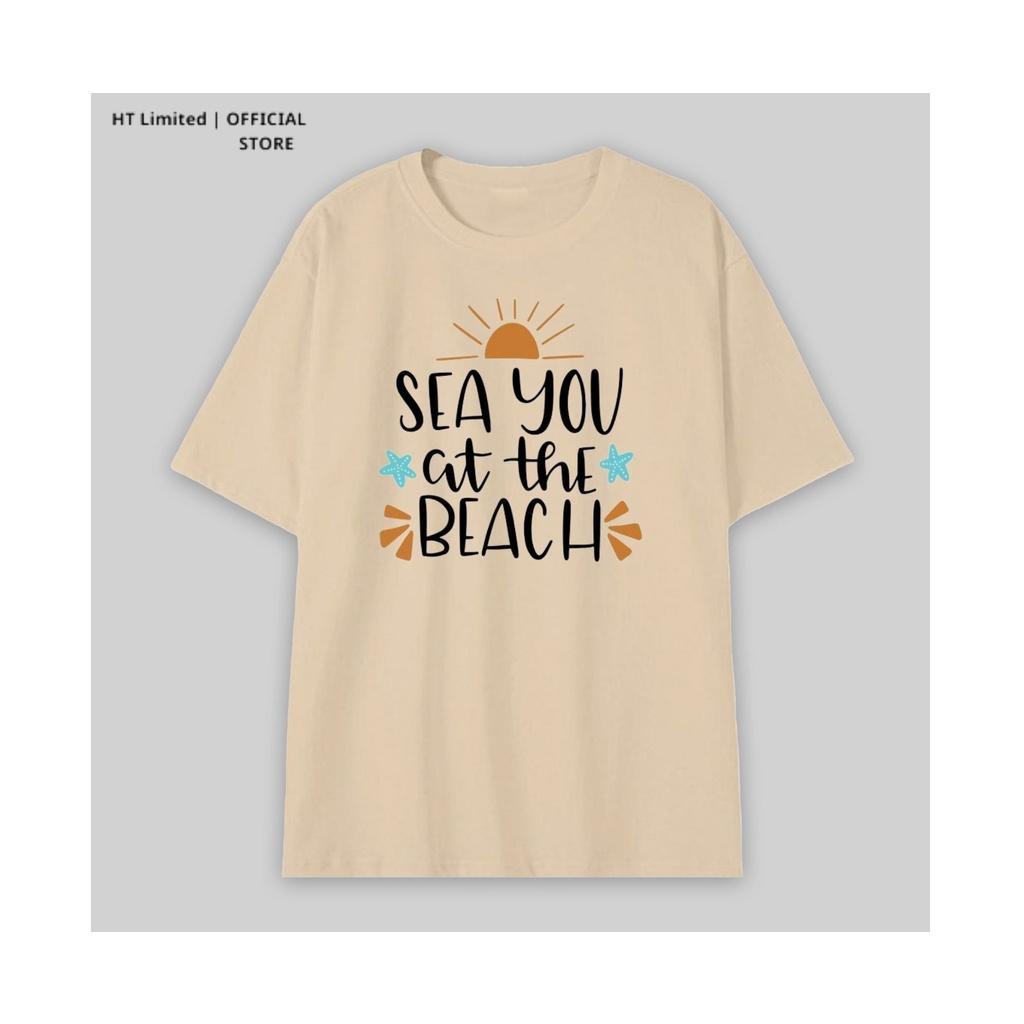 Áo thun thiết kế Unisex họa tiết Sea you at the beach basic local brand, Cotton Cao Cấp 100%