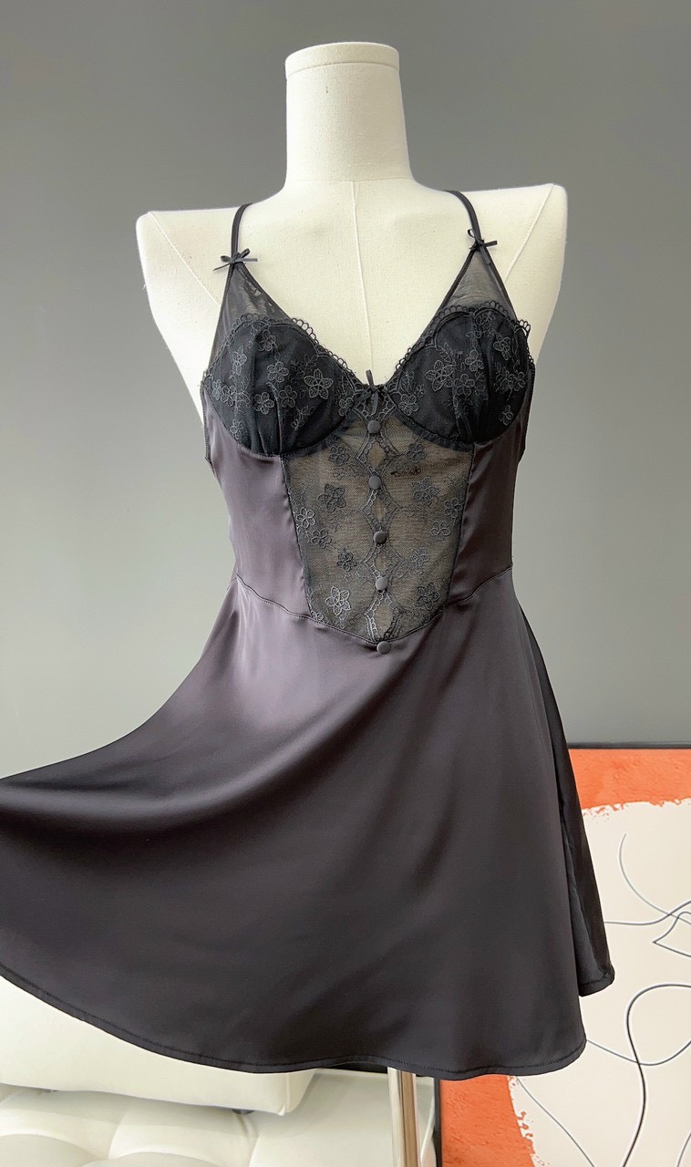 Váy Ngủ Chéo Dây Hở Lưng Gợi Cảm - B.Lingerie