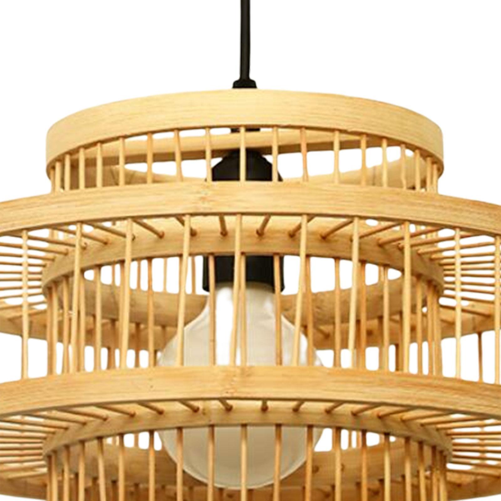 Bamboo Lamp Shade Ceiling Light Cover Chandelier for Dining Room Decor