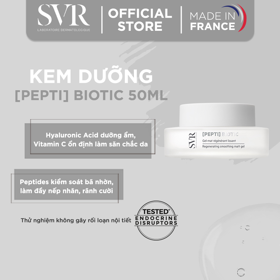 Gel dưỡng da giúp làm se khít lỗ chân lông, chống nhăn,làm da mềm mịn và giúp làm đều màu da SVR BIOTIC 50ml