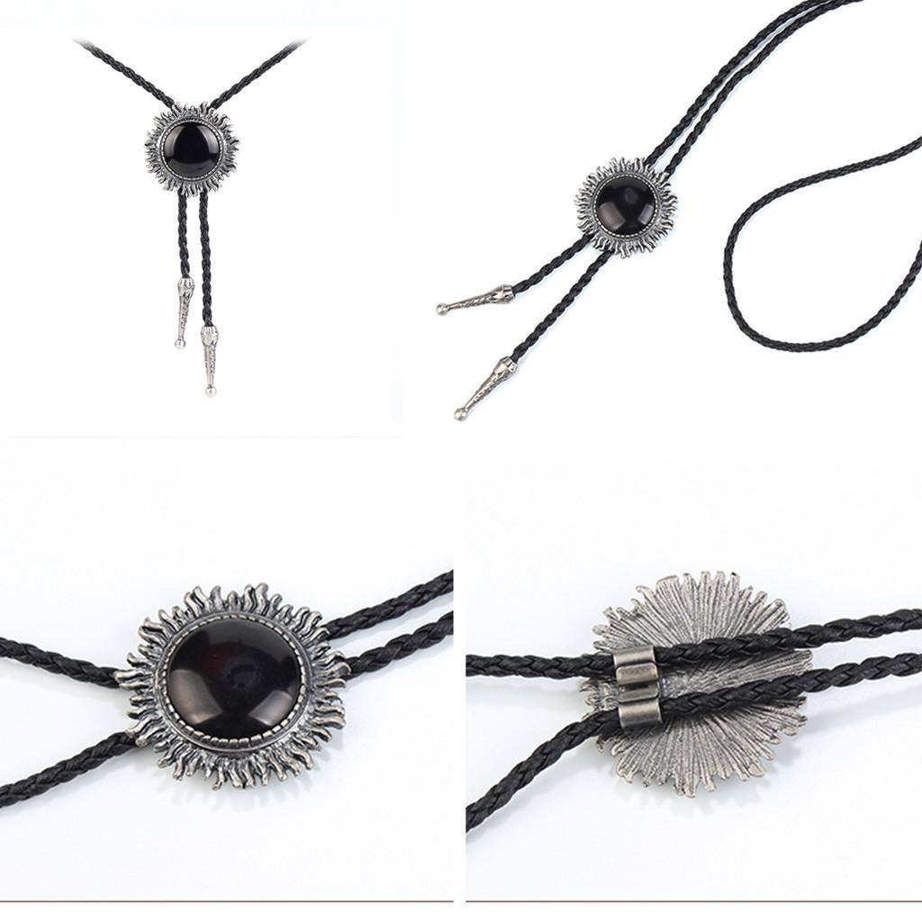 Vintage Western Cowboy Bolo Tie Antique Pendant Necklace