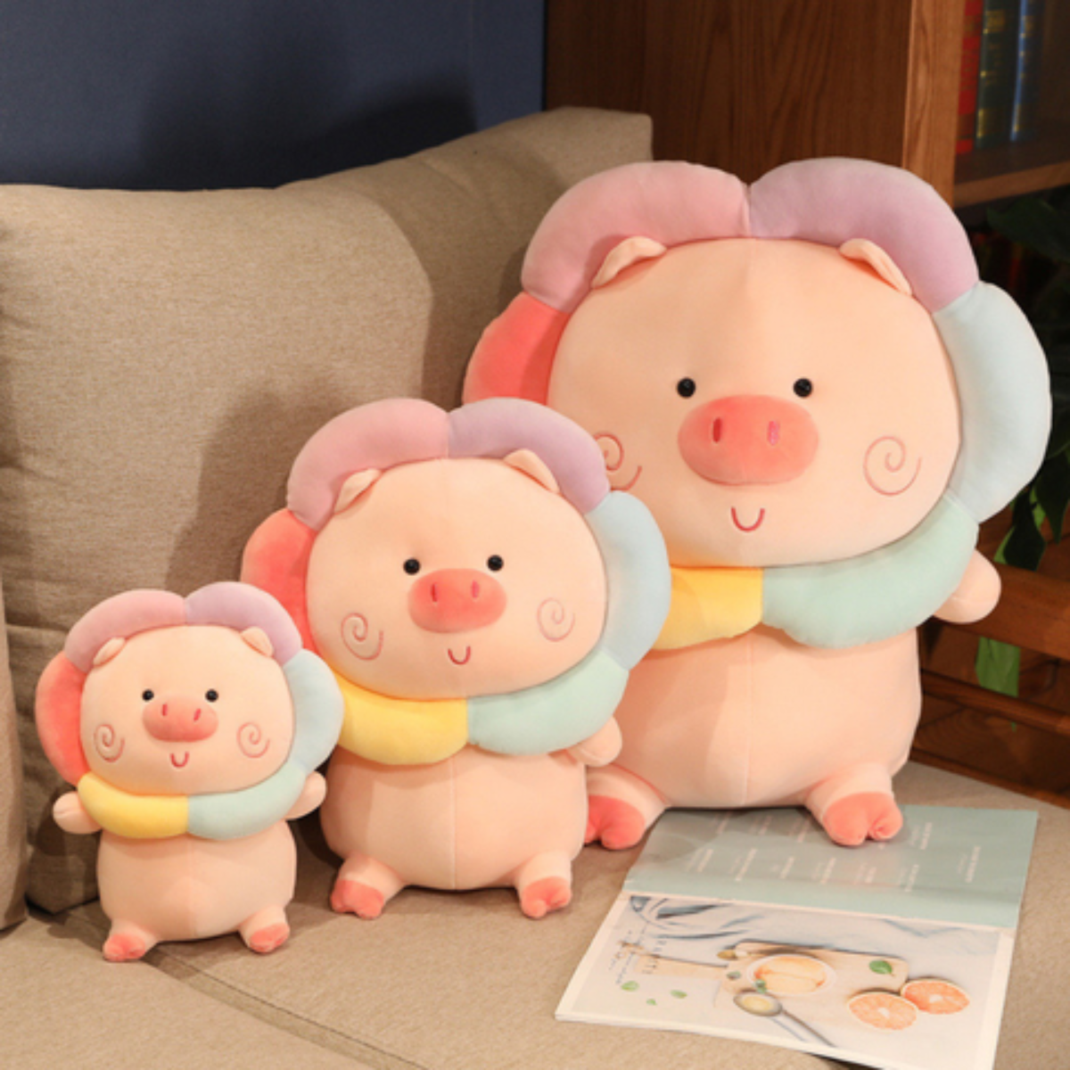 Đồ Chơi Thú Bông Hình Chú Heo Đeo Hoa 35cm M1-15-2