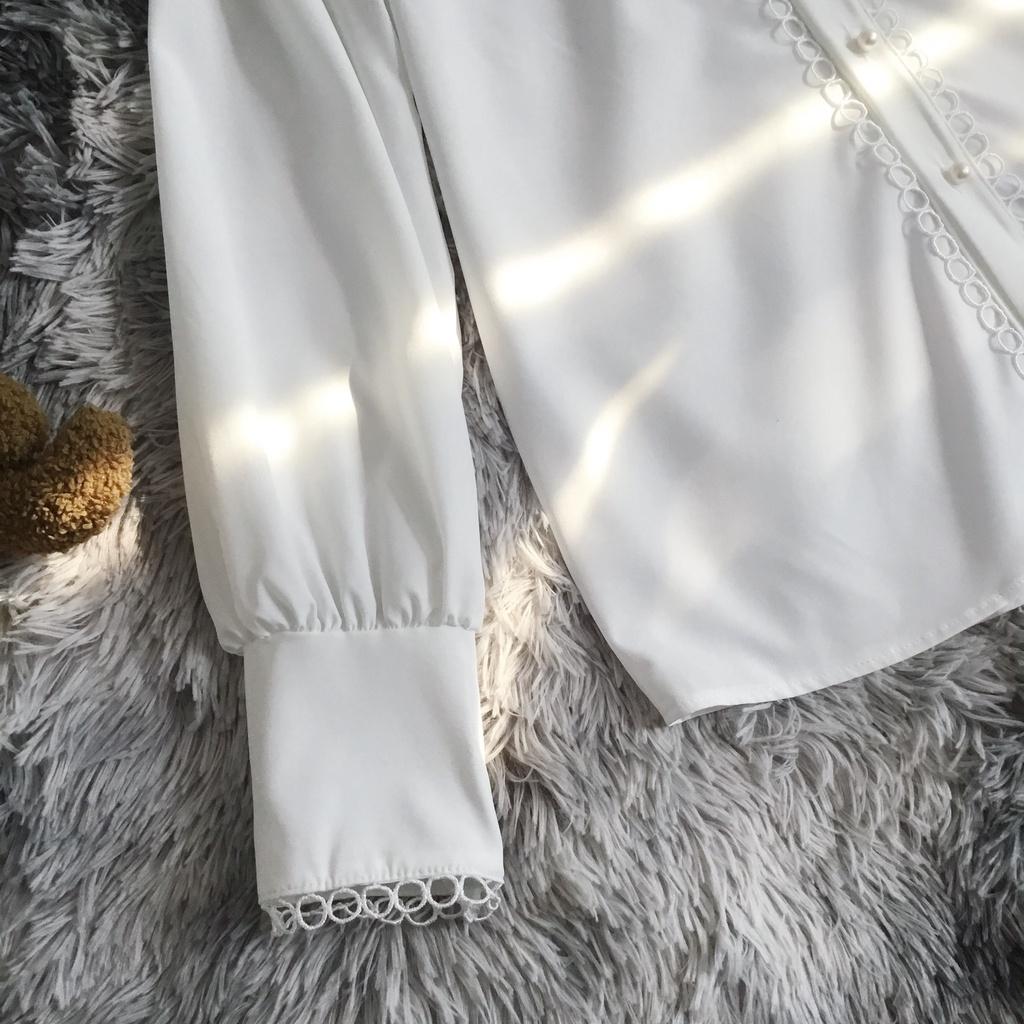 ÁO SƠ MI TRẮNG REN LỖ AM78