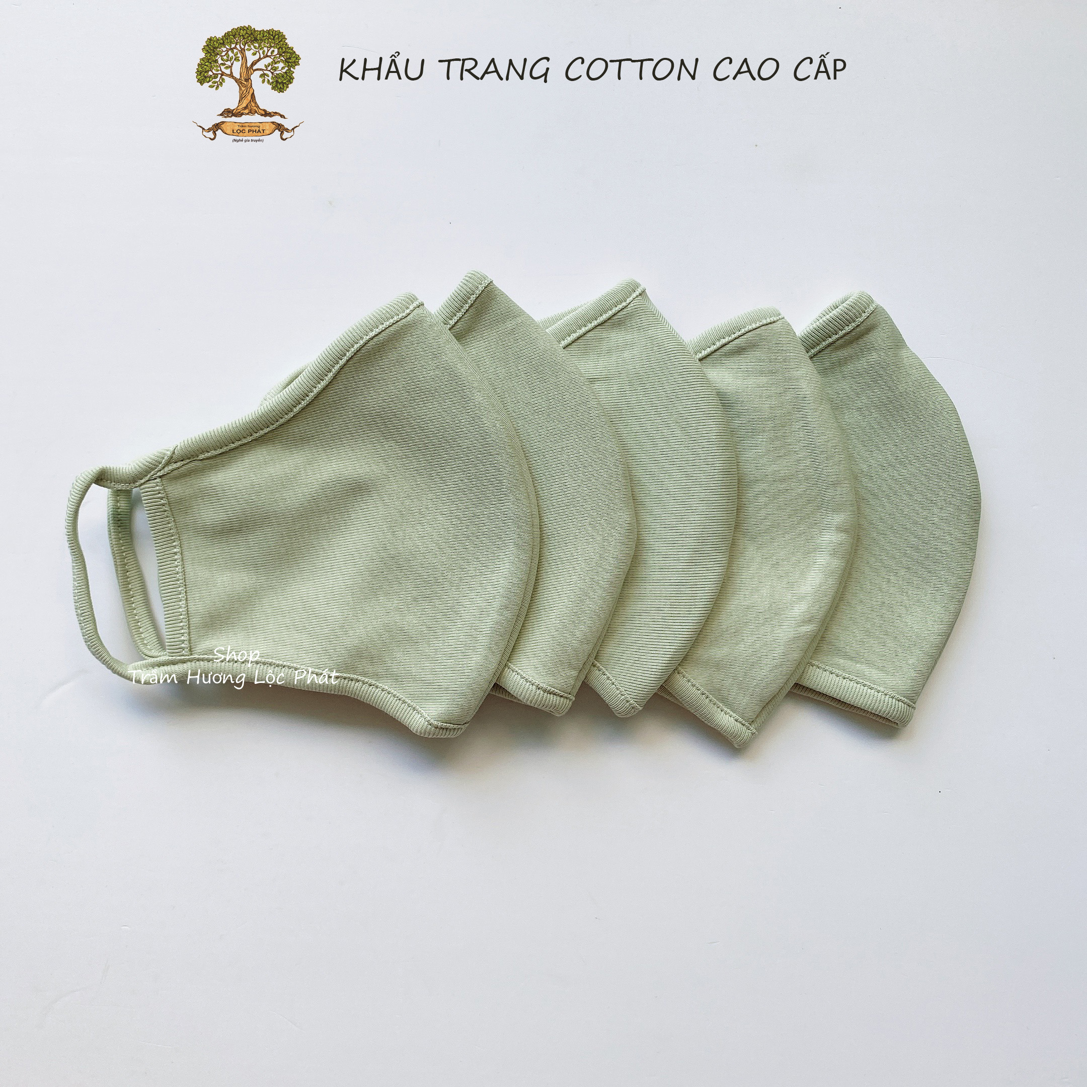 Khẩu Trang Vải Cotton Cao Cấp 2 lớp - Combo 5pcs - Màu Pastel Tinh Tế