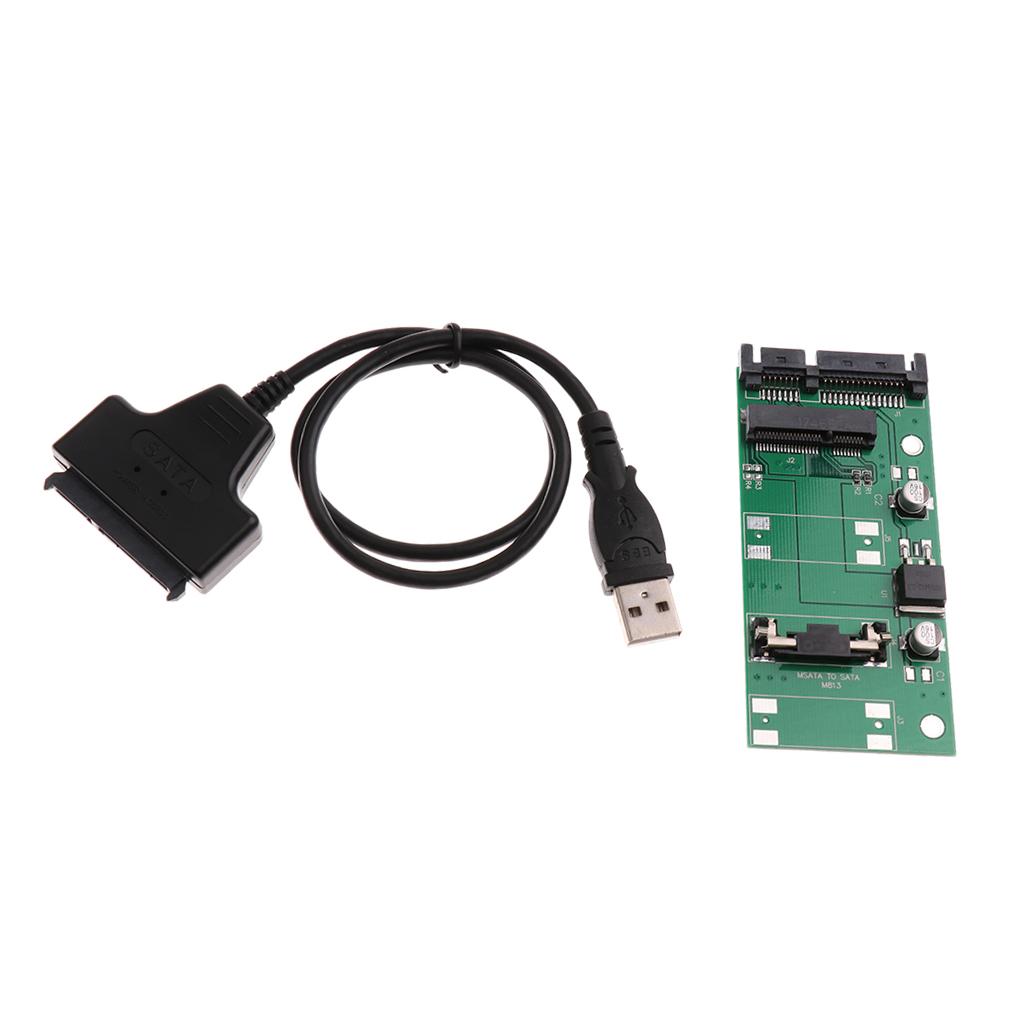 USB to mSATA Adapter, mSATA to SATA 2.5'' Adapter Card Cable, Support 50mm Mini SATA SSD