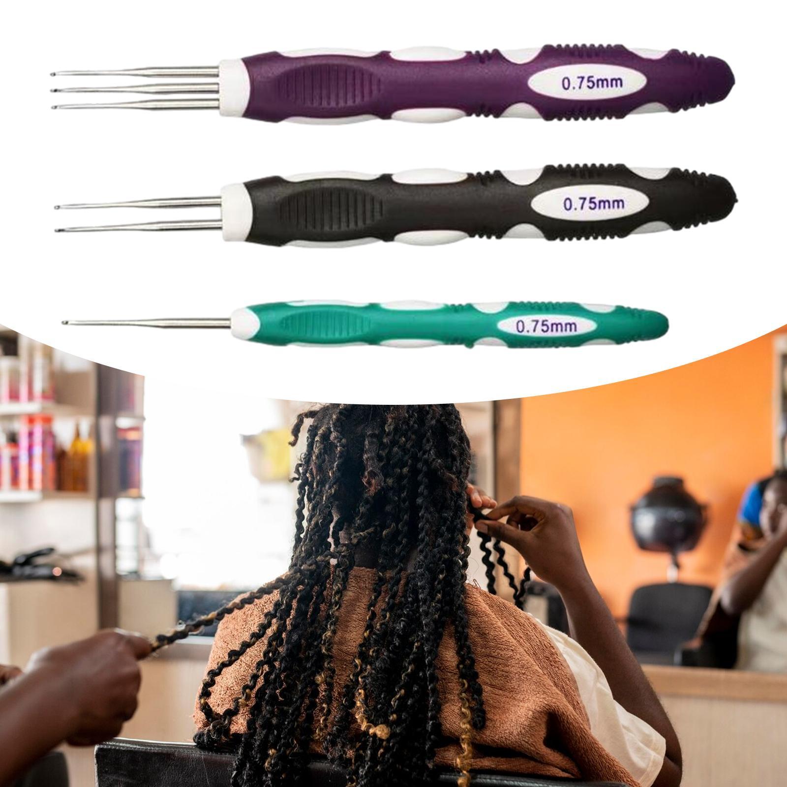 3x Dreadlock Crochet Pin Hair Making 1 Hook 2 Hook 3 Hooks Practical Hair Braiding Tool Hair Extensions Crochet Weaving Pin