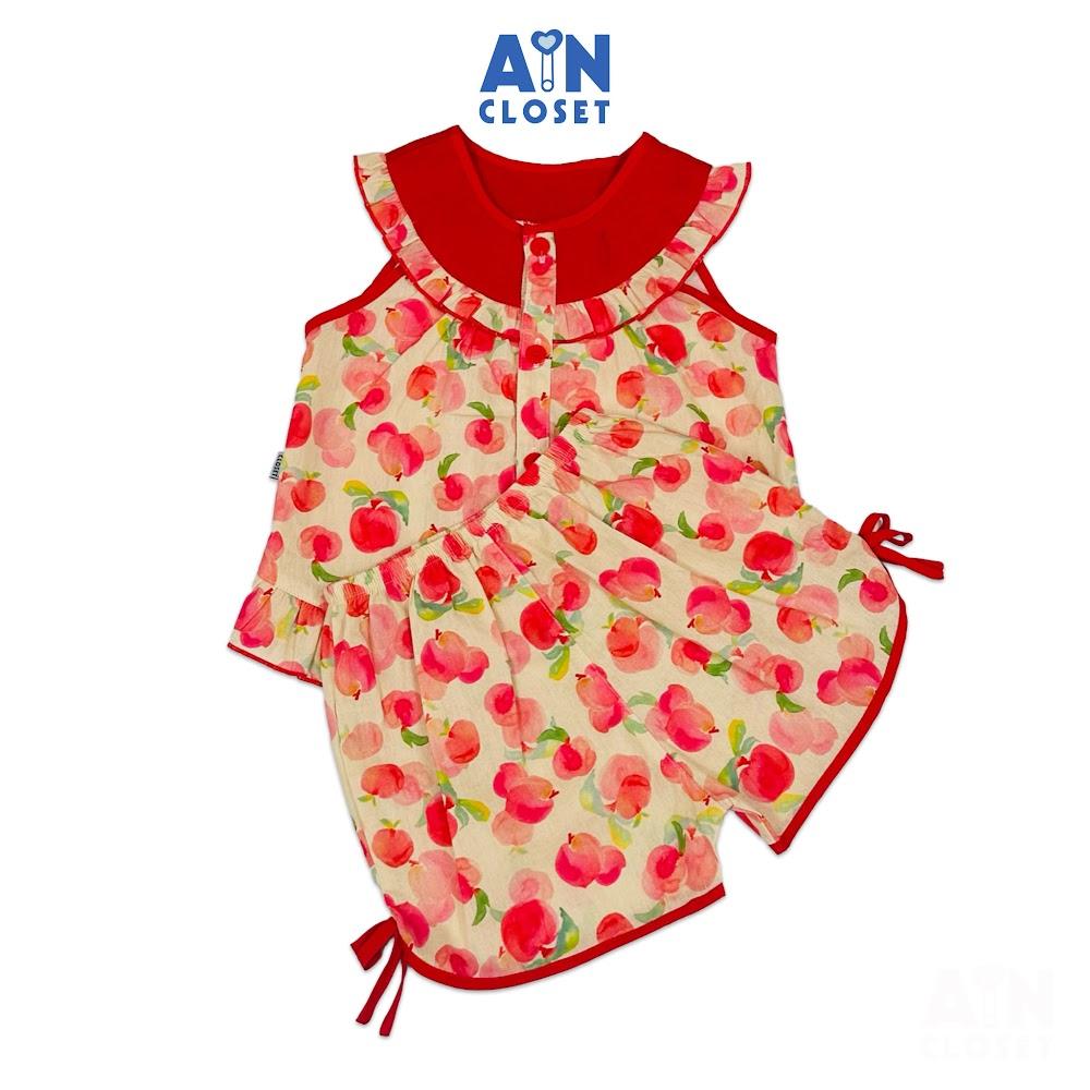 Bộ quần áo Ngắn bé gái họa tiết Đào Đỏ Cotton - AICDBGCELHHH - AIN Closet
