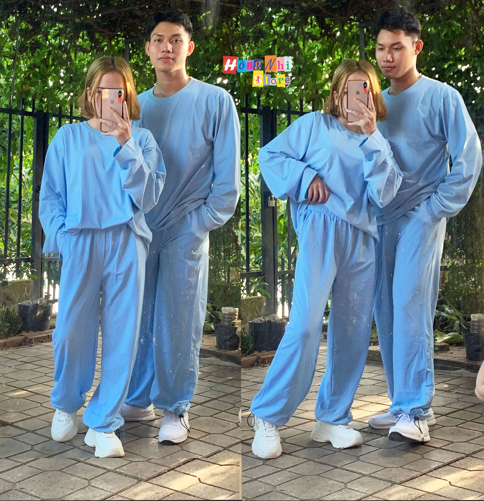 Quần Jogger Basic Ulzzang Unisex Jogger Trơn Dây Rút Lai Ống Rộng Màu Xanh Dương - MM