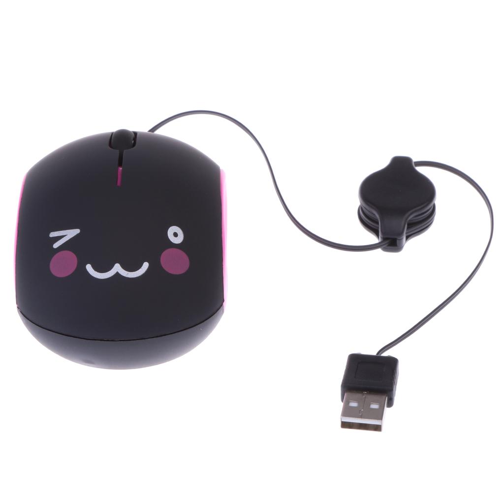 Retractable 1000 DPI USB Optical Scroll Mouse Mice for PC Laptop Computer