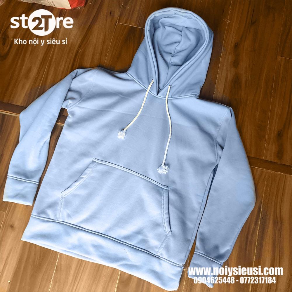 Áo hoodie unisex 2T Store H24 màu xanh da trời Sky